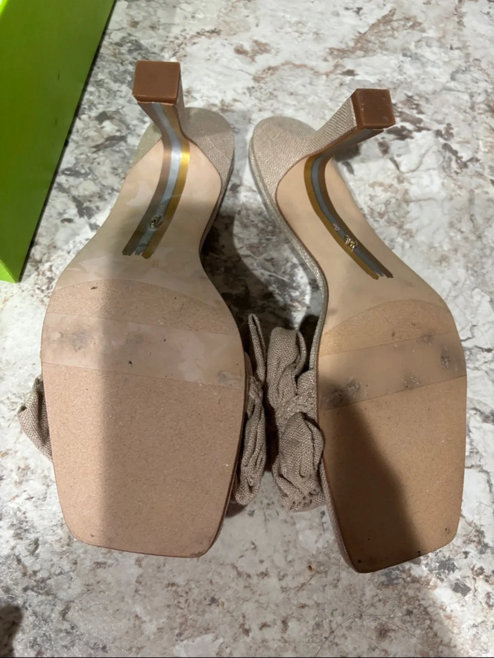 Sam Edelman Taupe Ruffle Slide Mules - Picture 7 of 8